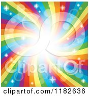 Poster, Art Print Of Rainbow Swirl Or Vortex With Sparkles And Flares