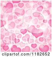 Poster, Art Print Of Seamless Background Made Of Pink Hearts And Flares