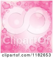 Poster, Art Print Of Frame Made Of Pink Hearts And Flares