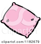 Cartoon Of A Pink Pillow Royalty Free Vector Illustration by lineartestpilot
