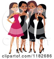 Poster, Art Print Of Happy Diverse Ladies In Formal Dresses