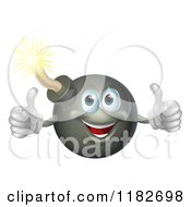 Poster, Art Print Of Happy Bomb Mascot Holding Two Thumbs Up