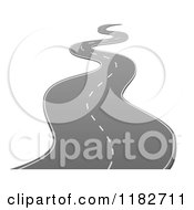 Clipart Of A Curvy Road Way Royalty Free Vector Illustration