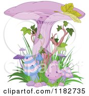 Purple Magic Mushrooms With Ivy