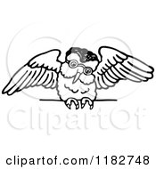 Poster, Art Print Of Black And White Perched Owl 2