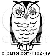 Poster, Art Print Of Black And White Perched Owl 3