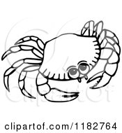 Clipart Of A Black And White Crab Royalty Free Vector Illustration