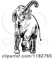 Clipart Of A Black And White Elephant Royalty Free Vector Illustration