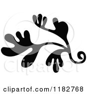 Clipart Of A Black And White Floret Design Element Royalty Free Vector Illustration