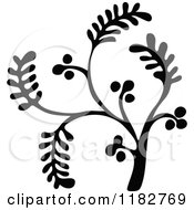 Clipart Of A Black And White Floret Design Element 2 Royalty Free Vector Illustration