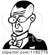 Clipart Of A Black And White Nerdy Man Royalty Free Vector Illustration