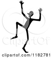 Clipart Of A Black And White Dancing Stick Man Royalty Free Vector Illustration by Prawny