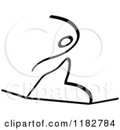 Clipart Of A Black And White Stick Drawing Of A Person Slacklining Royalty Free Vector Illustration by Zooco #COLLC1182784-0152
