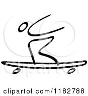 Poster, Art Print Of Black And White Stick Drawing Of A Longboard Skater