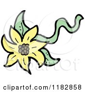 Cartoon Of A Yellow Flower Royalty Free Vector Illustration by lineartestpilot