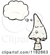 Cartoon Of A Mushroom With A Conversation Bubble Royalty Free Vector Illustration by lineartestpilot