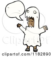 Poster, Art Print Of Child Dressed Up In A Ghost Costume With A Conversation Bubble
