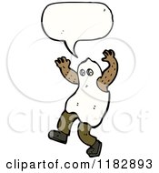 Poster, Art Print Of Child Dressed Up In A Ghost Costume With A Conversation Bubble