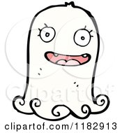 Cartoon Of A Happy Ghost Royalty Free Vector Illustration