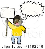 Poster, Art Print Of African American Man Speaking And Holding A Sign