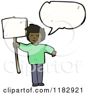 Poster, Art Print Of African American Man Speaking And Holding A Sign