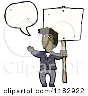 Poster, Art Print Of African American Man Speaking And Holding A Sign