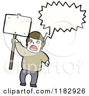 Poster, Art Print Of Man Speaking And Holding A Sign