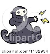 Cartoon Of A Monster With A Skull Head Royalty Free Vector Illustration