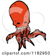 Cartoon Of A Skull Head Octopus Monster Royalty Free Vector Illustration