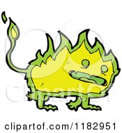 Cartoon Of A Flame Animal Monster Royalty Free Vector Illustration by lineartestpilot