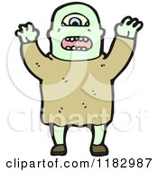 Cartoon Of A One Eyed Monster Royalty Free Vector Illustration by lineartestpilot