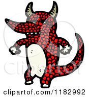 Cartoon Of A Horned Dragon Monster Royalty Free Vector Illustration
