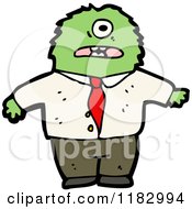 Cartoon Of A One Eyed Monster Royalty Free Vector Illustration