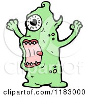 Cartoon Of A One Eyed Monster Royalty Free Vector Illustration