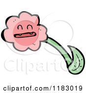Cartoon Of A Pink Flower Royalty Free Vector Illustration