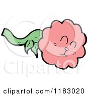 Cartoon Of A Pink Flower Sleeping Royalty Free Vector Illustration