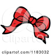 Cartoon Of A Red Bow Royalty Free Vector Illustration