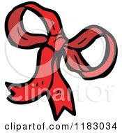 Cartoon Of A Red Bow Royalty Free Vector Illustration by lineartestpilot