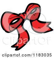 Cartoon Of A Red Bow Royalty Free Vector Illustration