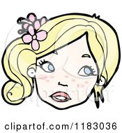 Cartoon Of The Head Of A Girl Royalty Free Vector Illustration
