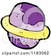 Cartoon Of A Ringed Planet Royalty Free Vector Illustration by lineartestpilot