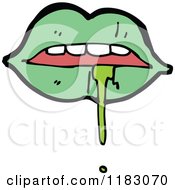 Cartoon Of Drooling Green Lips Royalty Free Vector Illustration