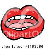 Cartoon Of A Vampires Lips Royalty Free Vector Illustration by lineartestpilot
