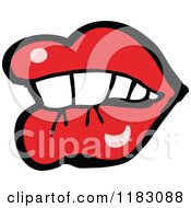 Cartoon Of Red Lips Royalty Free Vector Illustration