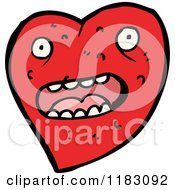 Poster, Art Print Of Red Heart With A Face