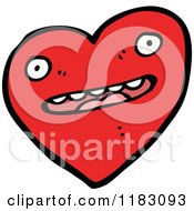 Poster, Art Print Of Red Heart With A Face