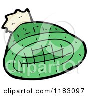 Cartoon Of A Green Wool Cap Royalty Free Vector Illustration