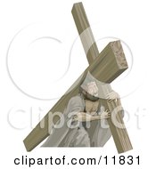 Jesus Carrying The Cross Clipart Illustration