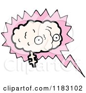 Cartoon Of Brain In A Speaking Bubble Royalty Free Vector Illustration