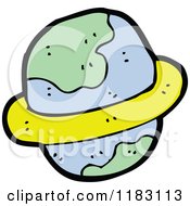 Cartoon Of A Ringed Planet Royalty Free Vector Illustration
